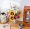 Artificial Faux Flowers in Vase for Home, Fake Flowers Arrangment with Pot, Sunflower Silk Daisy Bouquet for Fall Spring Decor Coffee Table Dinning Room Kitchen Centerpiece Table Decorations